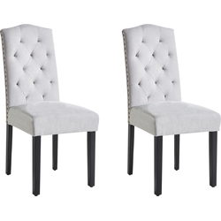 Beliani SHIRLEY - Eetkamerstoel-Grijs-Polyester