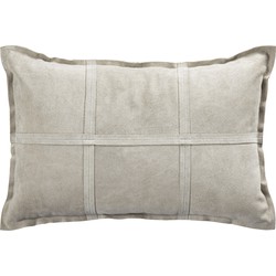 PTMD Cobie Taupe suede leather cushion rectangle
