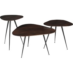 Brix - Salontafel Brix Loua Brown set of 3 - Mangohout