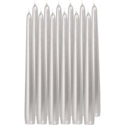Trend Candles Dinerkaarsen - 24x stuks - zilver - 25 cm - Dinerkaarsen
