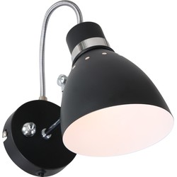 Steinhauer wandlamp Spring - zwart - metaal - 12 cm - E27 fitting - 6291ZW
