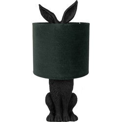 Clayre & Eef Tafellamp Konijn Ø 20x43 cm Zwart Groen Kunststof