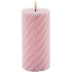 Mansion atmosphere swirl led kaars licht roze 15x7,5cm