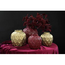 PTMD Bloempot Kobee - 26x26x30 cm - Keramiek - Rood