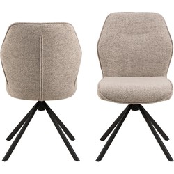 Eetkamerstoel Marouan Monza Beige Draaibaar - Giga Living - Set van 2