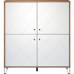 Buffet hoog 4 deuren mat wit L123 cm - Touch
