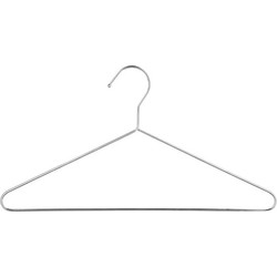 5Five Kledinghangers - 5x stuks - metaal - chrome - 21 x 40 cm - Kledinghangers