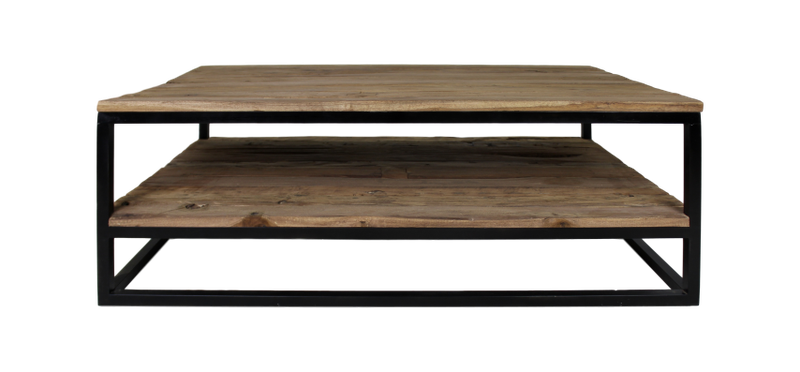 Salontafel met onderplank - oud hout/ijzer - 