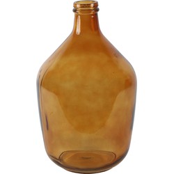 Countryfield vaas - amber goud/geel transparant - glas - XL fles - D23 x H38 cm - Vazen