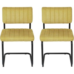 Feel Furniture - Luxe Rib stoel - Okergeel - 2 stuks
