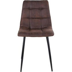 Eetkamerstoel Stof Donkerbruin - Zithoogte 50cm - Set van 2