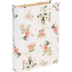 Clayre & Eef Opbergdoos Boeken 17x14x5 cm Wit Karton Rechthoek Bloemen