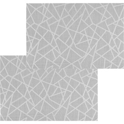 Set van 4x stuks placemats grafische print grijs texaline 45 x 30 cm - Placemats