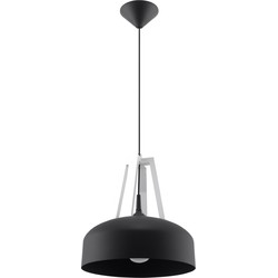 Hanglamp modern casco zwart wit