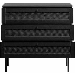 Dressoir Zwart - 40x80x75cm - Melamine - Dressoir Pensacola