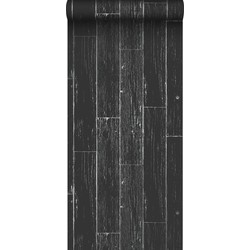 Origin Wallcoverings behang verweerde houten planken mat zwart en zilver - 53 cm x 10,05 m - 347542