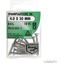 Spaanpl.schr. rvs 4.0x30mm 18st