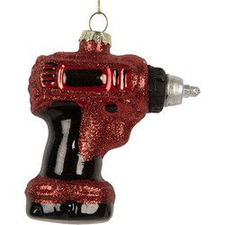 Clayre & Eef Kersthanger 9x4x10 cm Rood Glas