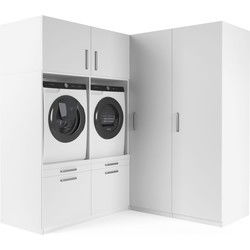 Wasophoogte Wasmachine Kast Florence – Pure Wit