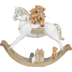 Clayre & Eef Beeld Hobbelpaard Wit Kunststof
