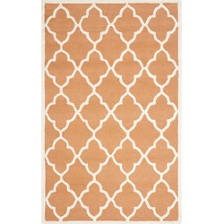 Safavieh Modern Indoor Hand Tufted Area Rug, Cambridge Collection, CAM312, in Coral & Ivory, 122 X 183 cm