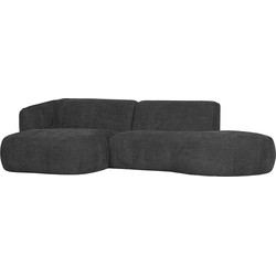 WOOOD Polly Chaise Longue Links - Polyester - Grijs - 71x258x150/105