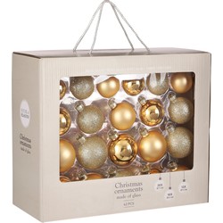 House of Seasons Kerstballen Set - 42 Stuks - Ø7 cm - Glas - Goud