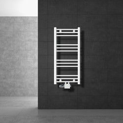 Badkamer verwarmingselement middenaansluiting 400x800 mm wit recht met LuxeBath universele aansluitset
