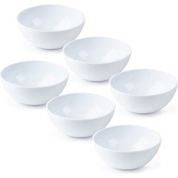 Plasticforte kommetjes/schaaltjes - 6x - kunststof - 12x5cm - ivoorwit - Kommetjes