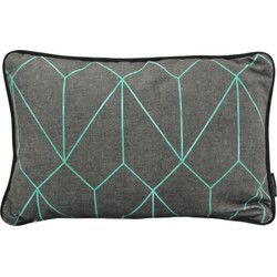 Sierkussen Velvet Graphic Green | 30 x 50 cm | Velvet/Polyester