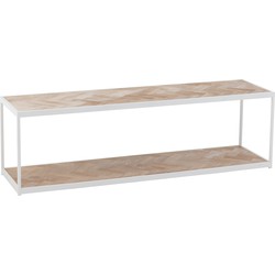 J-line - Salontafel Zigzag Hout/metaal Naturel/wit - 150x40x44.5cm