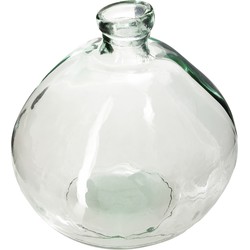 Atmosphera bloemenvaas Organische bol fles vorm - helder transparant - glas - H22 x D21 cm - Vazen