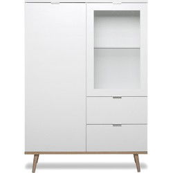 Hoge buffetkast 2 deuren 2 laden - H140 cm - Copenhague