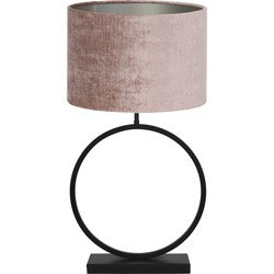 Tafellamp Liva/Gemstone - Zwart/Oud roze - Ø40x78,5cm