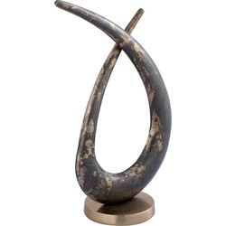 PTMD Kayen Gold alu loop shaped statue rustic finish