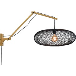 Wandlamp Cango - Bamboe/Zwart - 105x60x60cm