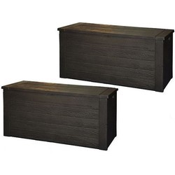 2x Tuinkussen box hout motief 120 cm - Kussenboxen