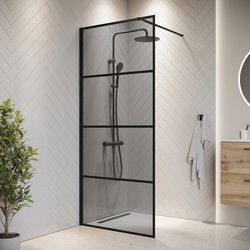 Badplaats Douchewand Essos 80 x 200 cm - Zwart – Inloopdouche 8 mm Getint Veiligheidsglas