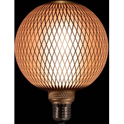 Led Bulb Grid Pattern Matt Gold 125X170Mm 4W-2200K / E27 Fi