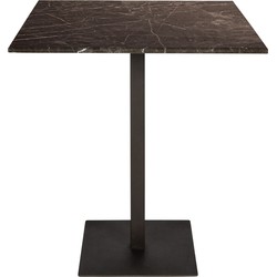 PTMD Plaza bistrotable square brown marble taupe base