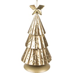 Clayre & Eef Kerstdecoratie Kerstboom 20 cm Goudkleurig Ijzer