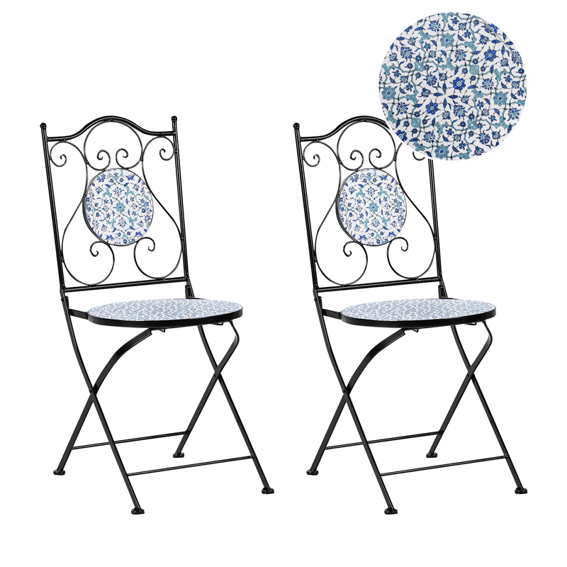 CHAPECO - Tuinstoel set van 2 - Zwart - Metaal - 