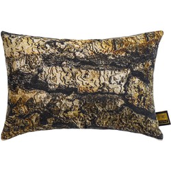 PTMD Rives Brown cotton velvet cushion bark print L