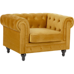 CHESTERFIELD - Chesterfield fauteuil - Mosterdgeel - Fluweel