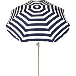 Strand parasol - blauw/wit - 180cm - hoogte verstelbaar - Uv bestendig - Parasols