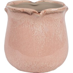 Clayre & Eef Bloempot Binnen  Ø 12x12 cm Roze Keramiek Plantenpot