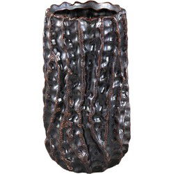 PTMD Bloempot Vikton - 14x14x25 cm - Keramiek - Bruin