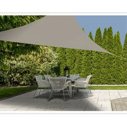 Pro Garden Schaduwdoek - Set van 2x stuks - driehoekig - zandkleurig - 300 cm - Schaduwdoeken