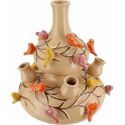 DK Design vaas Spring Birds - tulpenvaas - zand - D23 x H25 cm - Vazen