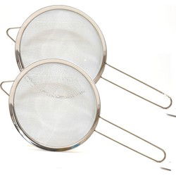 Keukenzeefje - 2x - RVS Edelstaal - 20 cm - vergiet / zeef - Keukenzeefjes